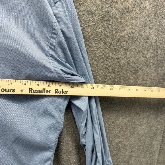 Bugatchi Shirt Mens Large Baby Blue Button Down Shaped Fit Preppy Dress Stretch - Picture 3 of 11